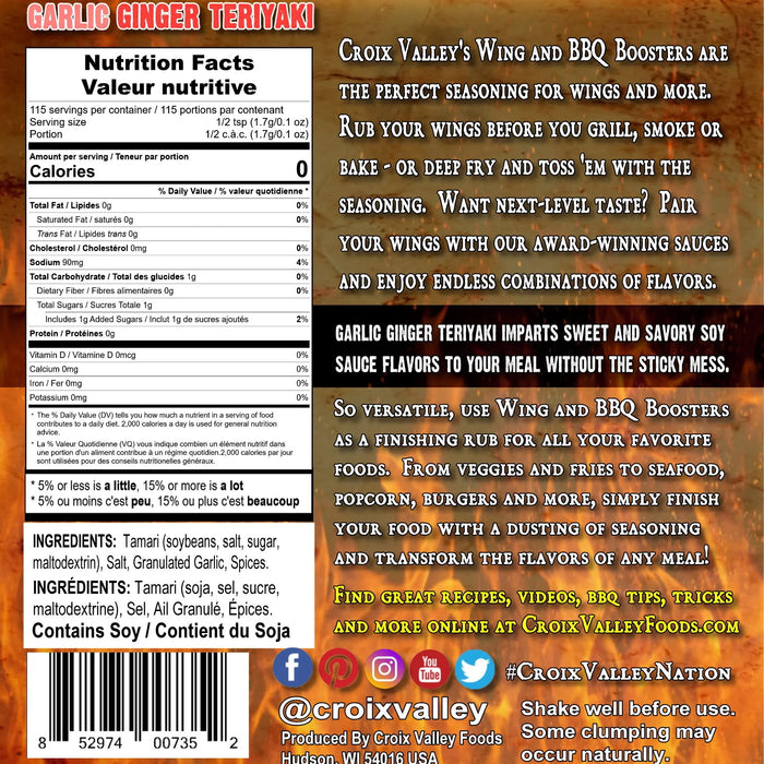 Croix Valley - Garlic Ginger Teriyaki Wing and BBQ Booster