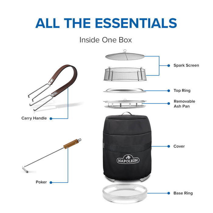 Napoleon - Foyer Timberwolf (18 po, Noir Mat)